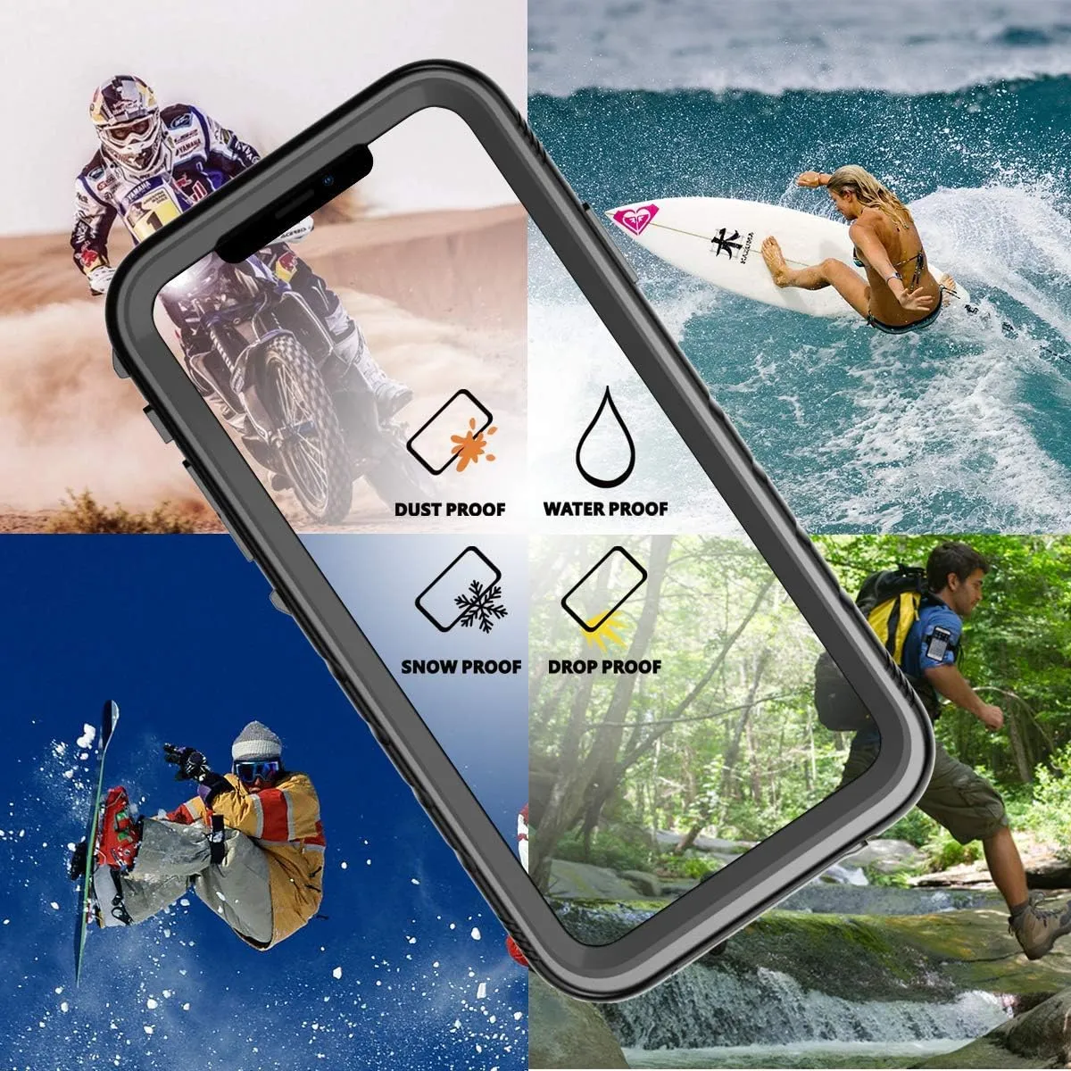 Cozycase Waterproof Case for iPhone 11 Pro Max Underwater Shockproof Full-Body Rugged Bumper Sealed Case with Built-in Screen Protector for iPhone 11 Pro Max 6.5 inch-Black