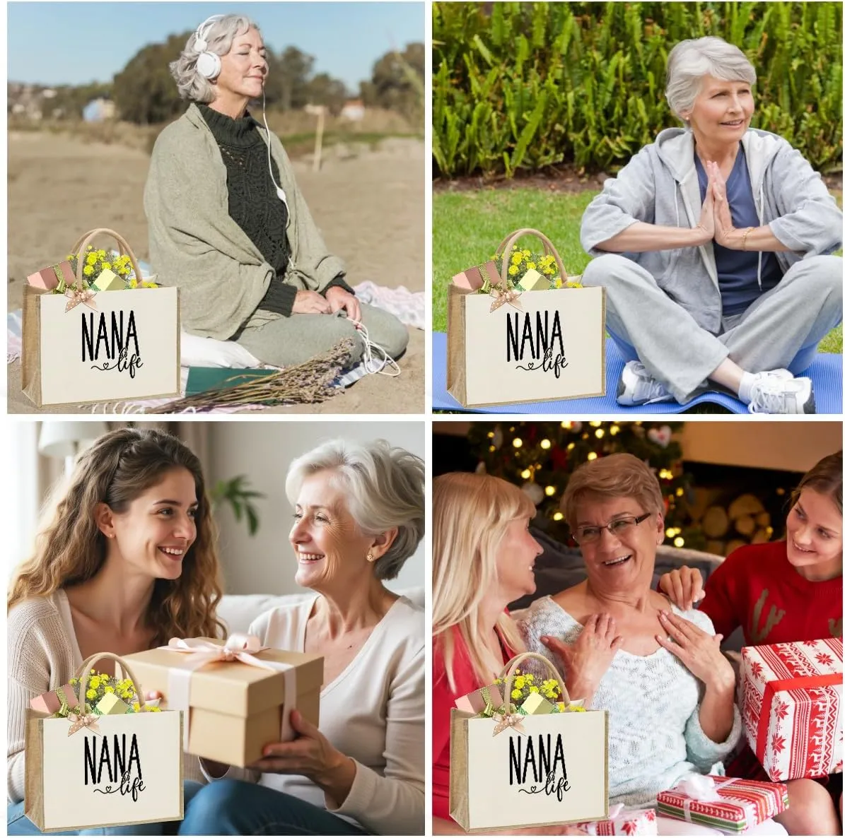Crap Bag Healthy Boss Best ball mom Nana Auntie Mimi Granny Mamaw Mama Gifts Burlap reusable grocery bags for Women