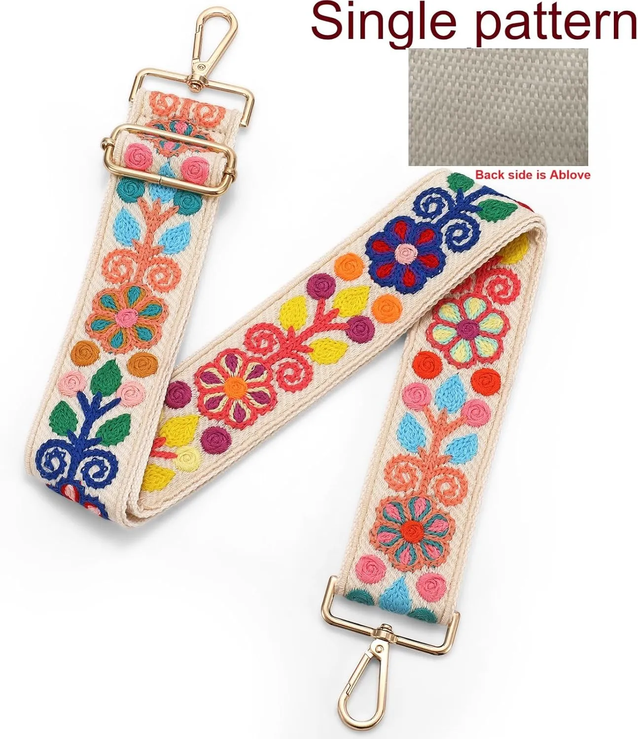 Crochet Flower Purse Strap,Knit Wide Replacement Crossbody for Shoulder Strap Bag Adjustable 2inch Guitar Strap
