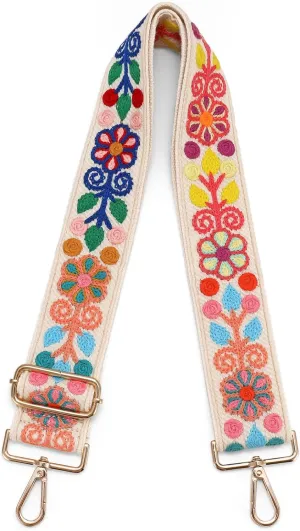 Crochet Flower Purse Strap,Knit Wide Replacement Crossbody for Shoulder Strap Bag Adjustable 2inch Guitar Strap