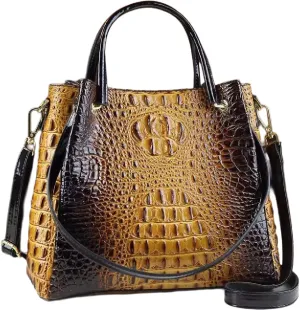 Crocodile Pattern Leather Women's Bag Top-Handle Satchel Handbags Bucket Purse Portable Tote Bag Shoulder Messenger Bags