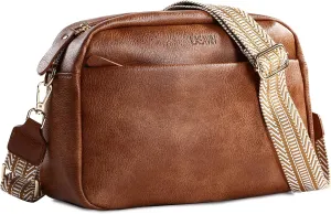 Crossbody Bags for Women, Fashion Large Size Vegan Leather Purse Shoulder Handbag with Adjustable Wide Strap