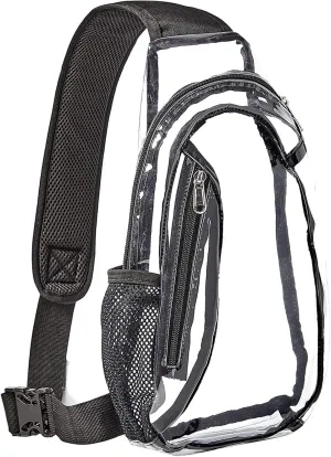 Crossbody Bags for Women Men Transparent PVC Shoulder Bag Outdoor Travel Leisure Sports Visual Bag Adjustable