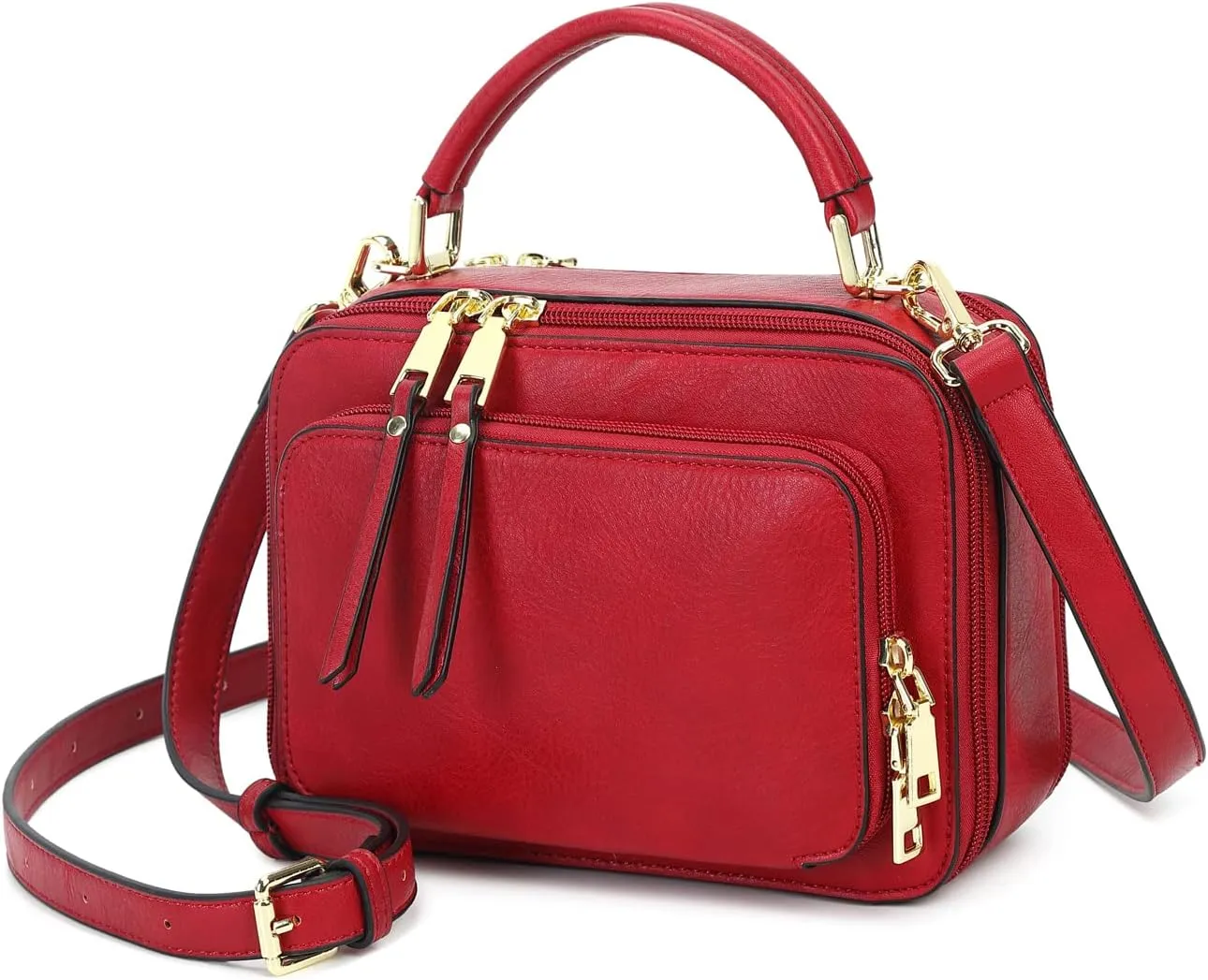 Crossbody Bags for Women, Trendy Design Satchels Shoulder Bag Handbags Tote Bag Double Zip Top-Handle Bags Purse