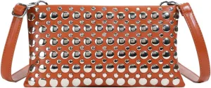 Crossbody Purse for Women,Soft Pu Leather Crossbody Bag Women's Shoulder Handbags Clutches with Rivets Studded Designs