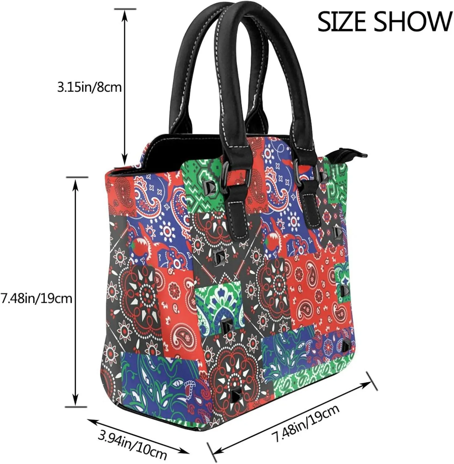 Crossbody Tote Bags for Women Faux Leather Rivet Bag Rivet Shoulder Bag Work Bag
