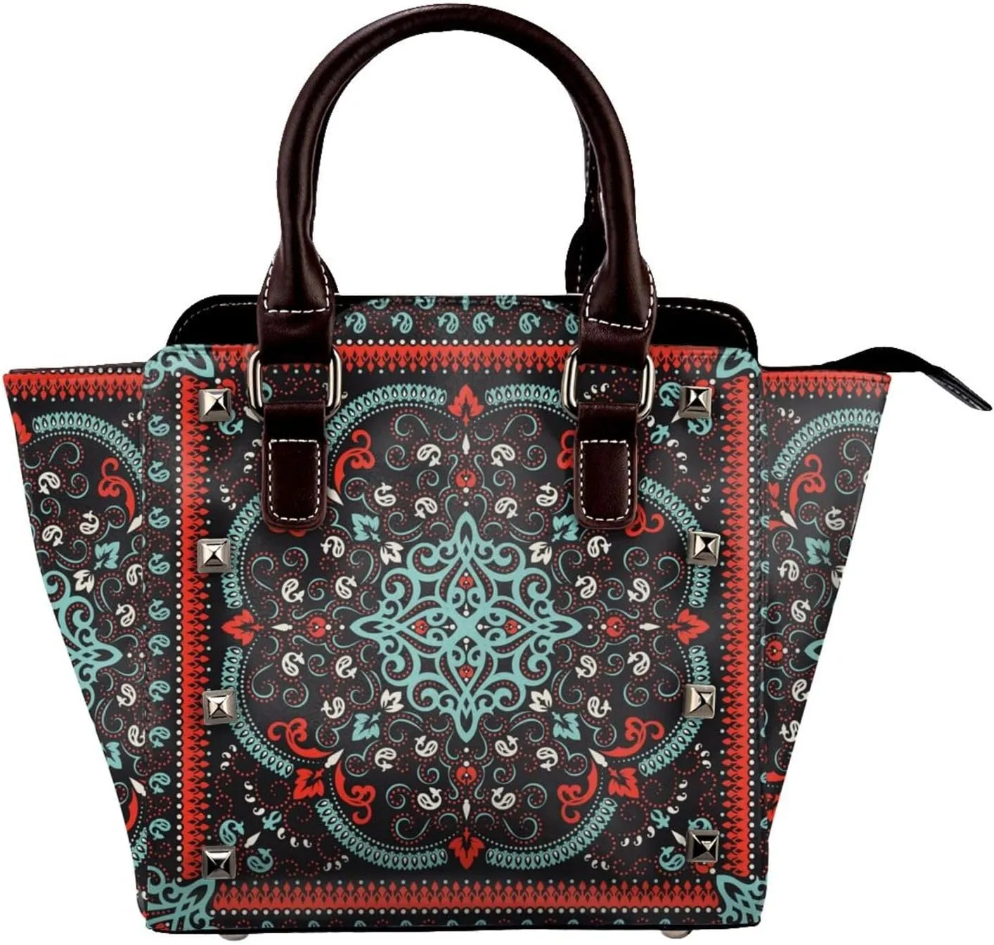 Crossbody Tote Bags for Women Faux Leather Rivet Bag Rivet Shoulder Bag Work Bag