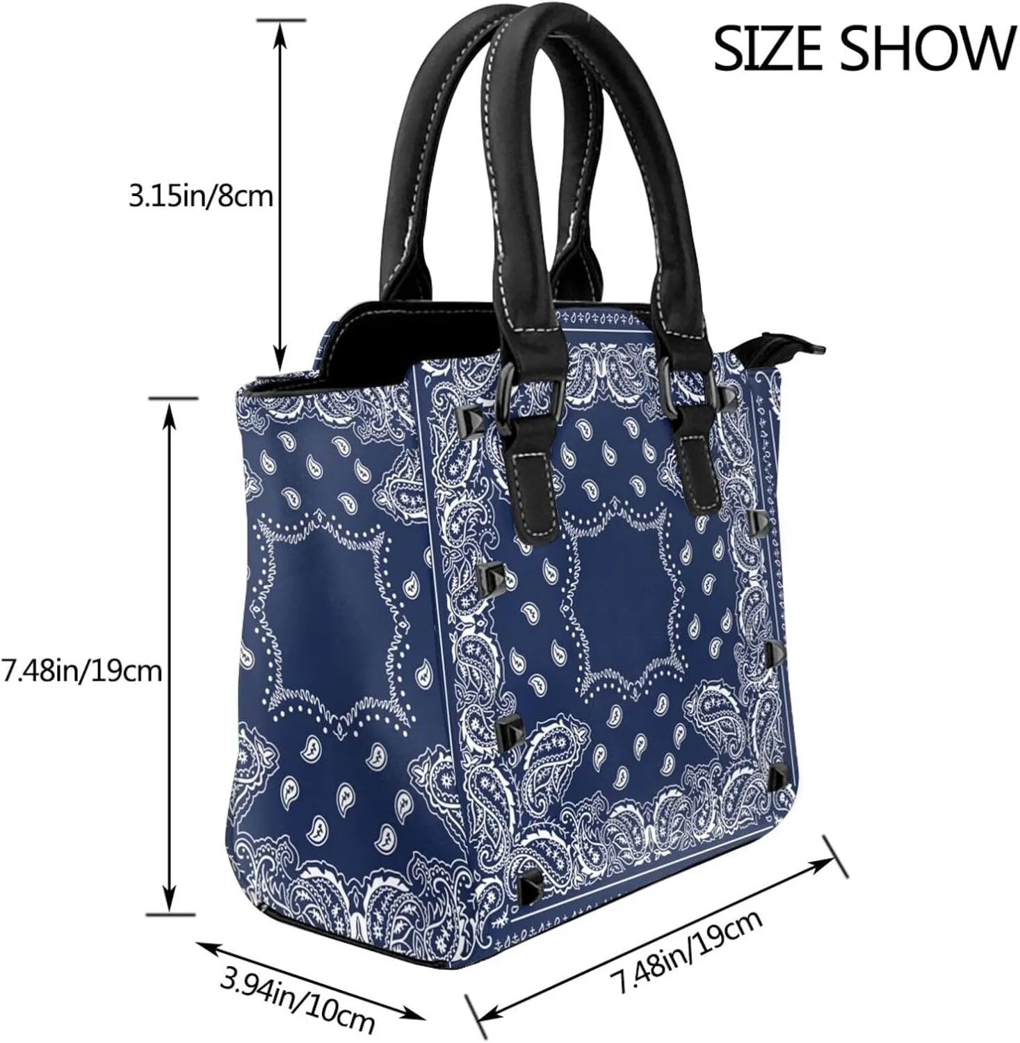 Crossbody Tote Bags for Women Faux Leather Rivet Bag Rivet Shoulder Bag Work Bag