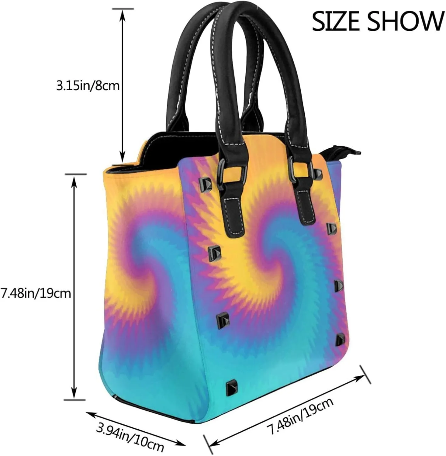 Crossbody Tote Bags for Women Faux Leather Rivet Bag Shoulder Bag Work