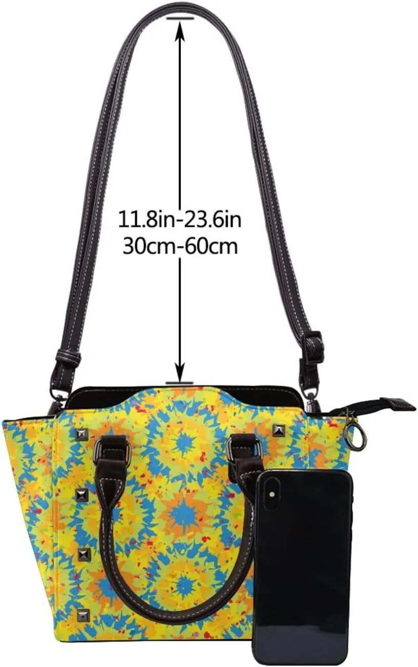 Crossbody Tote Bags for Women Faux Leather Rivet Bag Shoulder Bag Work