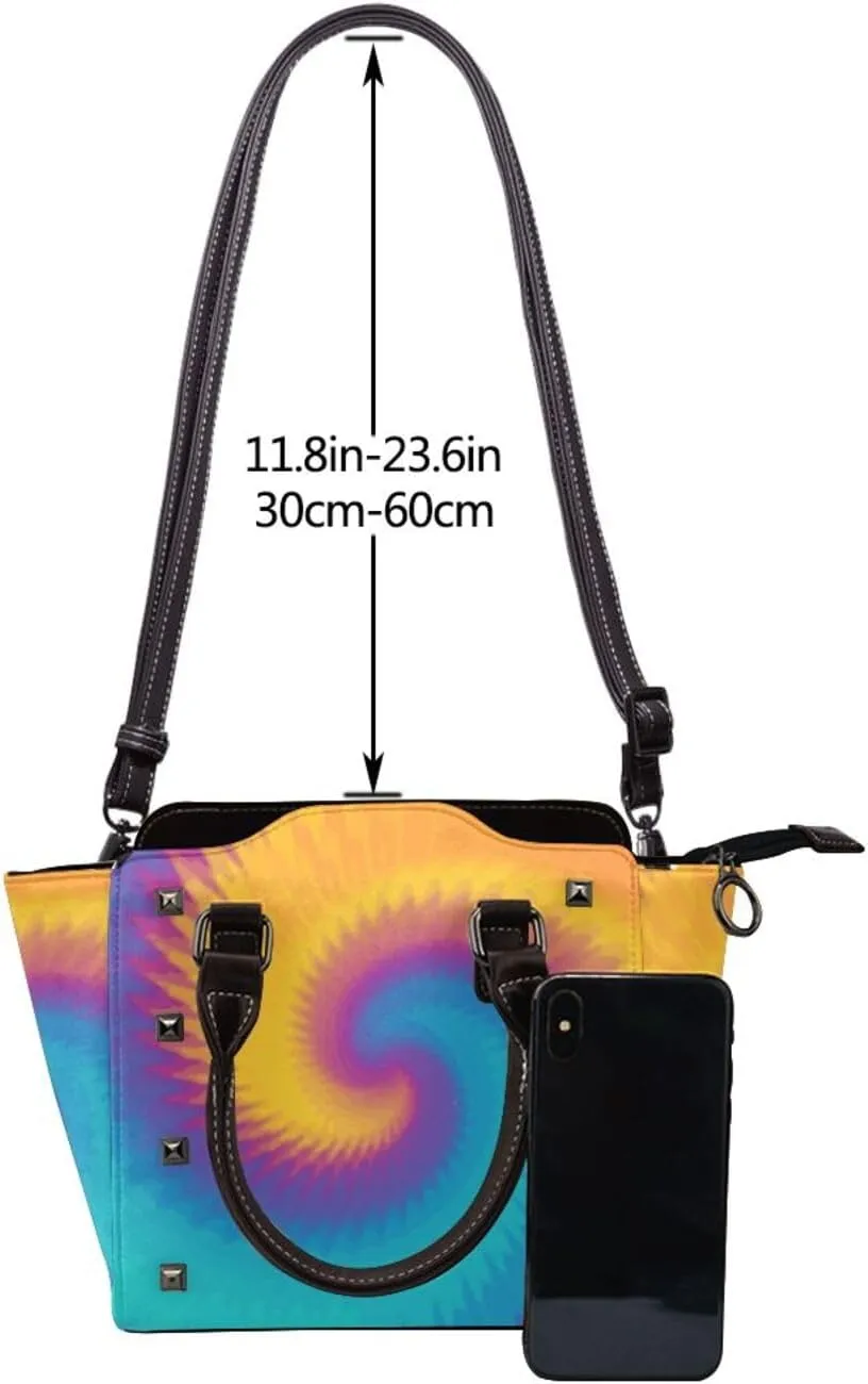 Crossbody Tote Bags for Women Faux Leather Rivet Bag Shoulder Bag Work