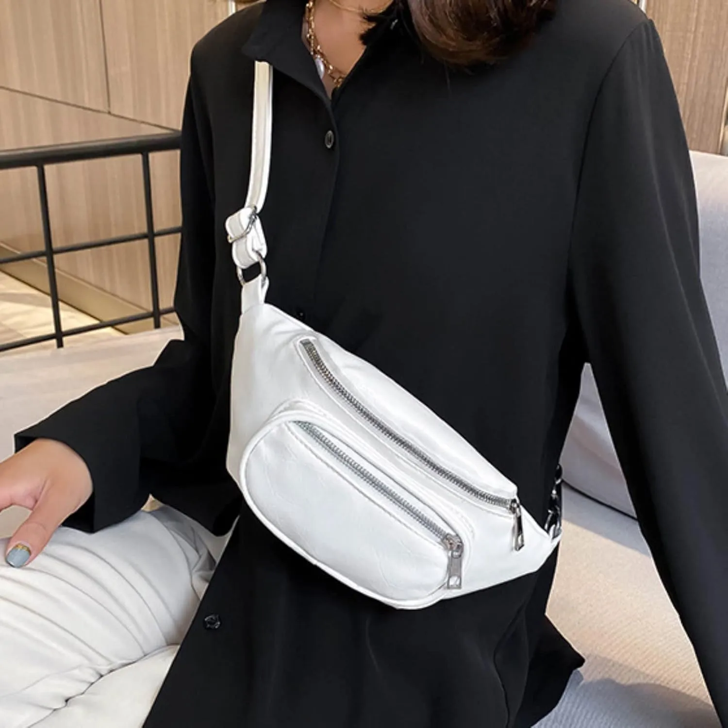 Crossbody Waterproof Trendy Bag for Men Women Cute Designer Handbags Shoulder Bags 2025 Large Handbags(White)