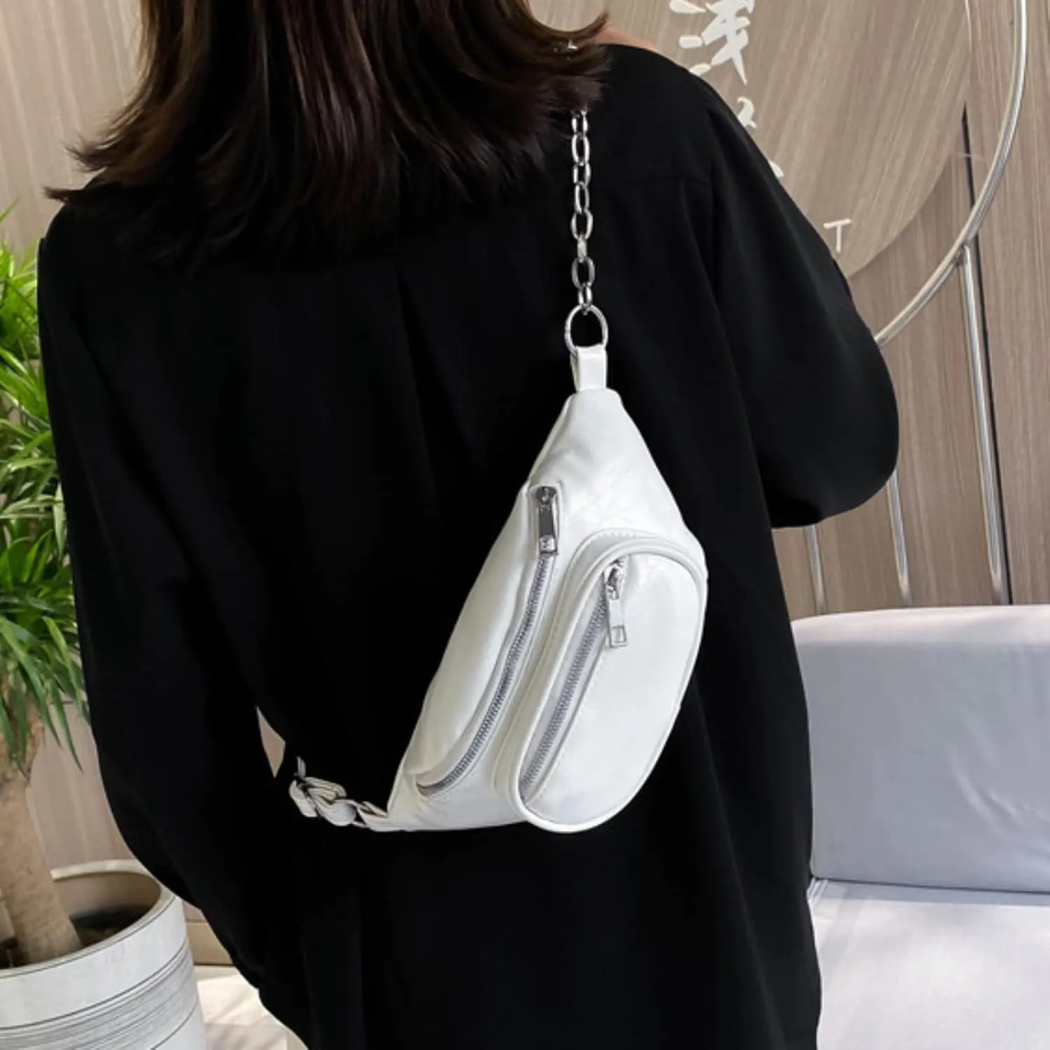 Crossbody Waterproof Trendy Bag for Men Women Cute Designer Handbags Shoulder Bags 2025 Large Handbags(White)
