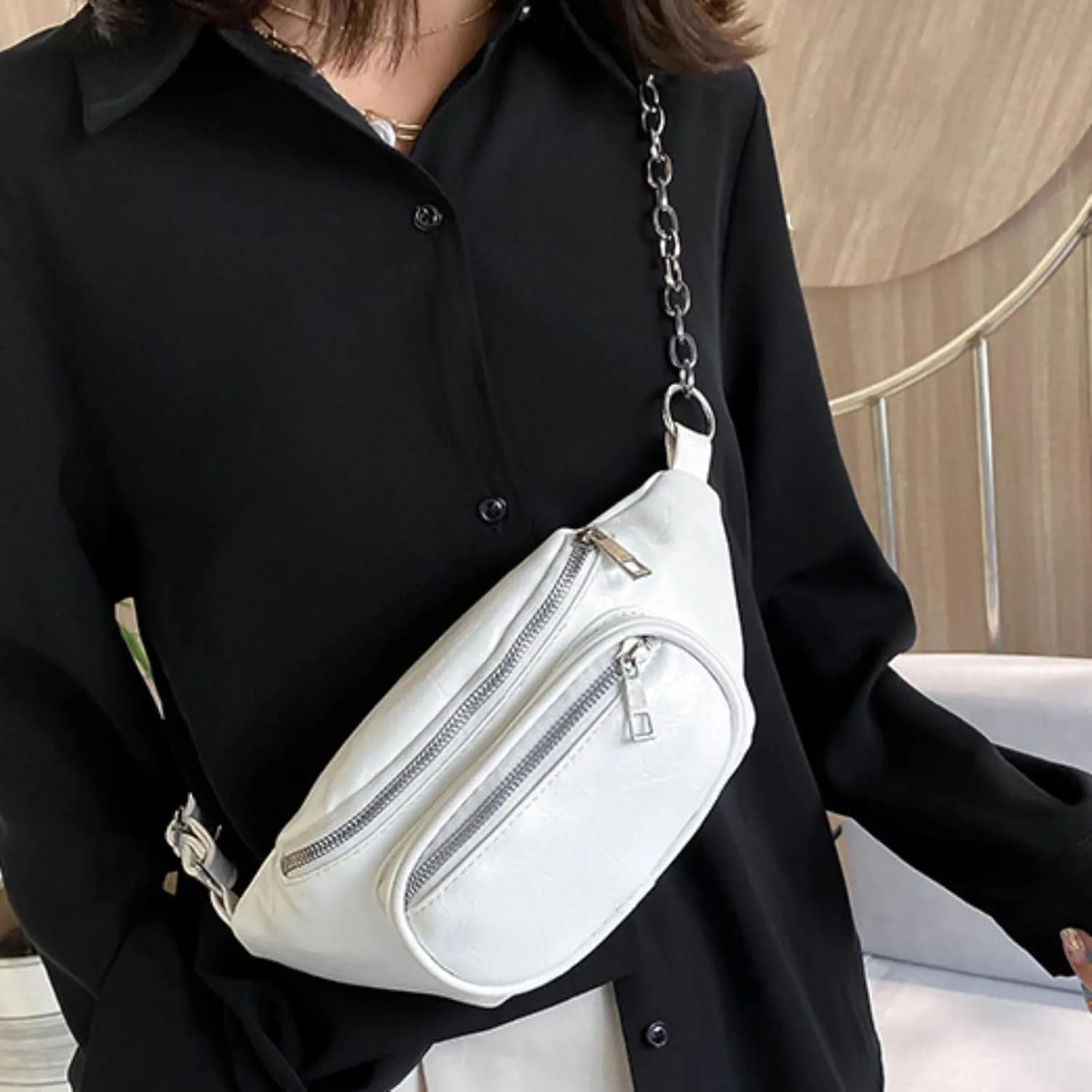 Crossbody Waterproof Trendy Bag for Men Women Cute Designer Handbags Shoulder Bags 2025 Large Handbags(White)