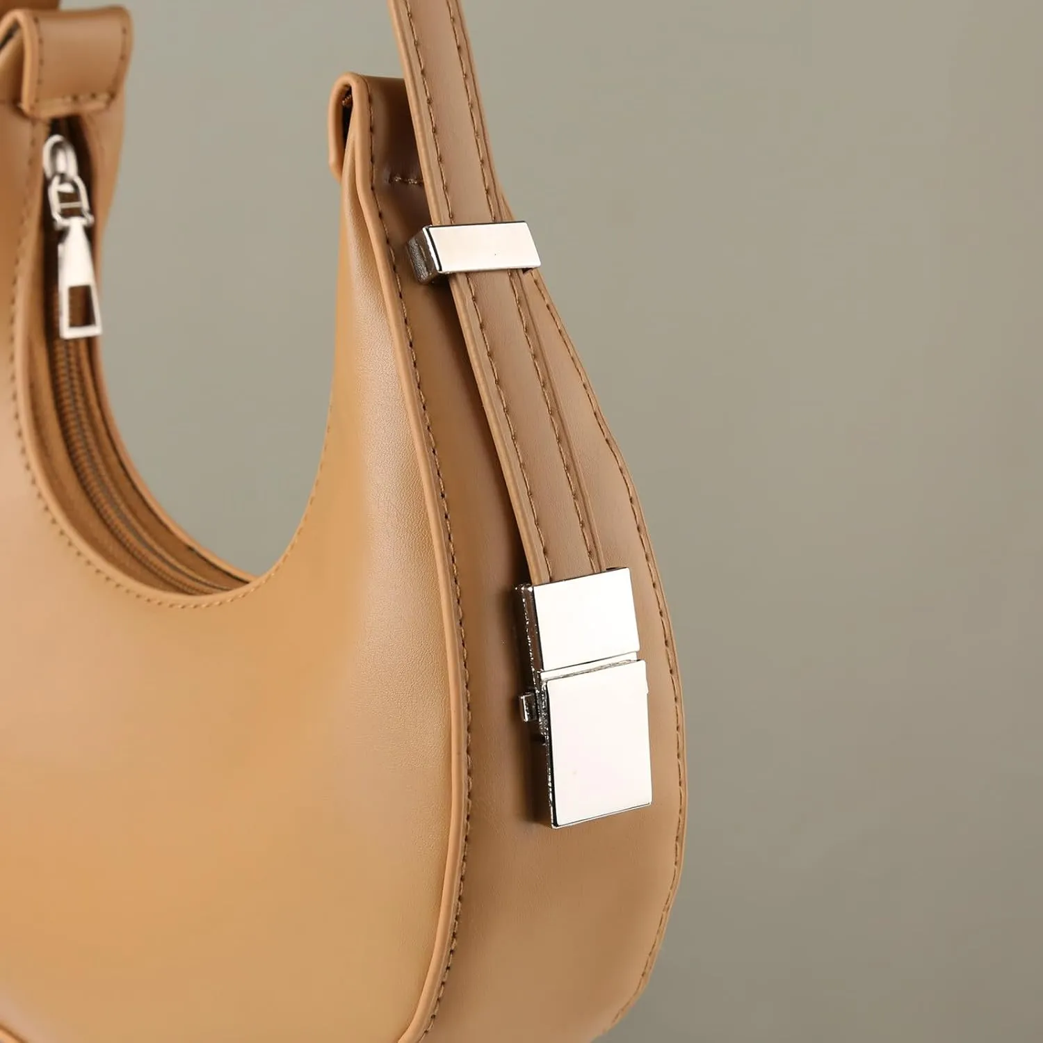 Crossbody Zipper Bag French Bag Women Summer Pure Color Casual Texture Fashion Shoulder Armpit