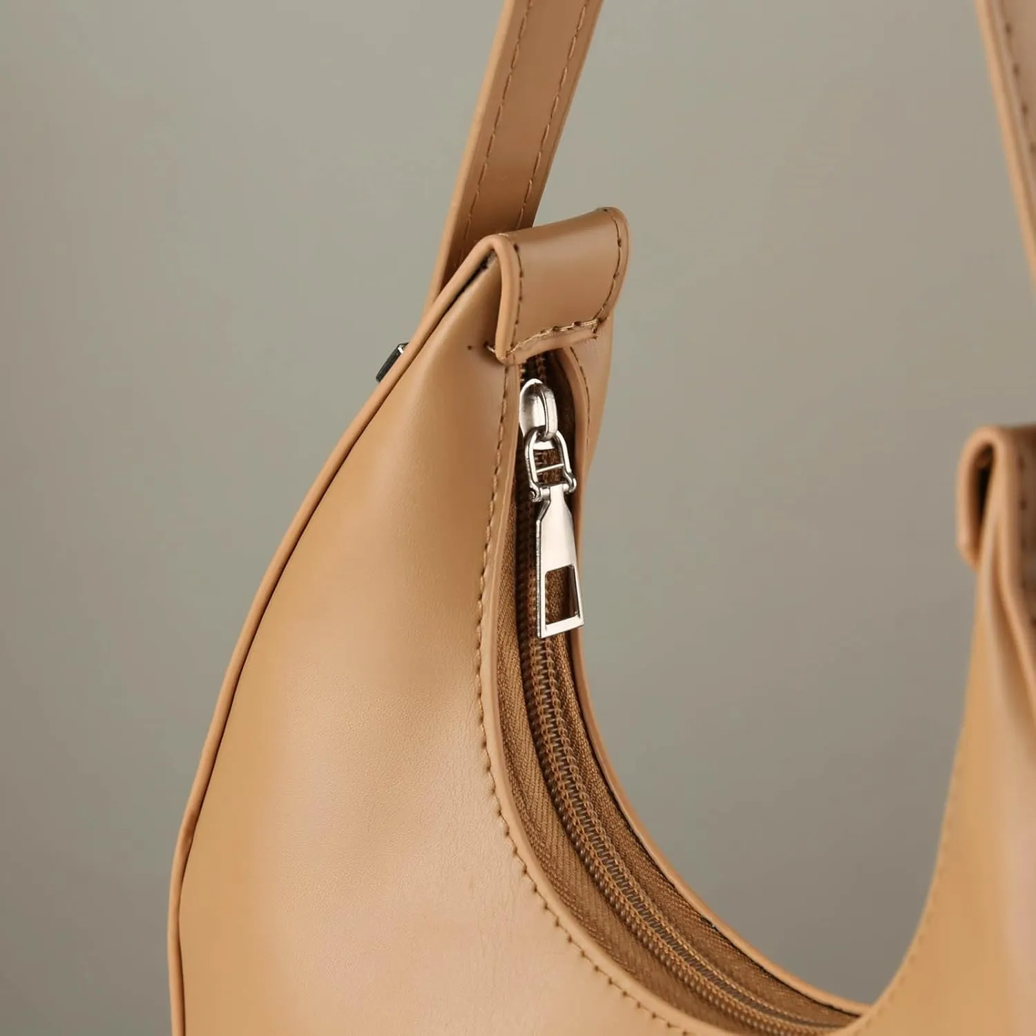 Crossbody Zipper Bag French Bag Women Summer Pure Color Casual Texture Fashion Shoulder Armpit