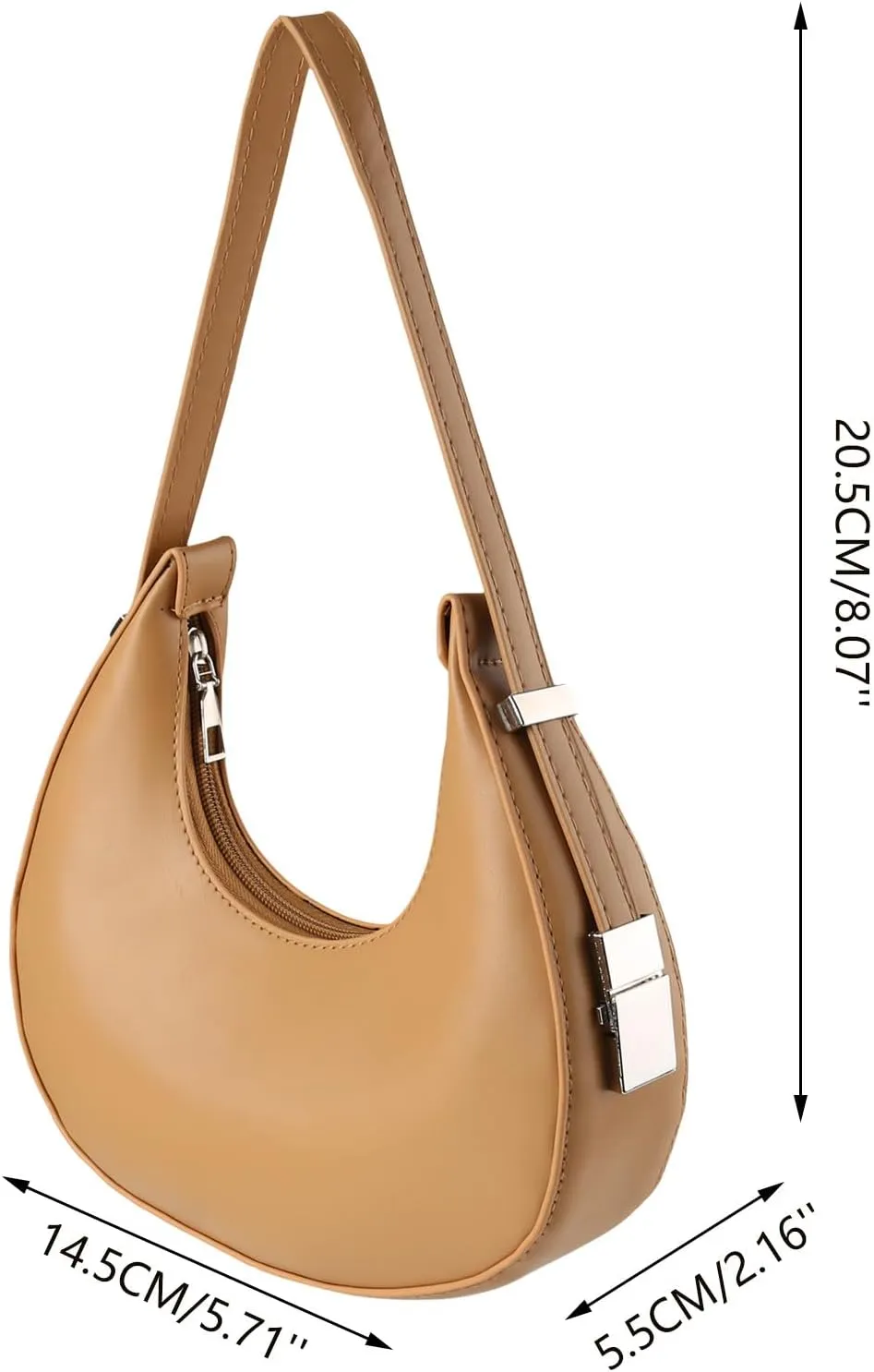 Crossbody Zipper Bag French Bag Women Summer Pure Color Casual Texture Fashion Shoulder Armpit