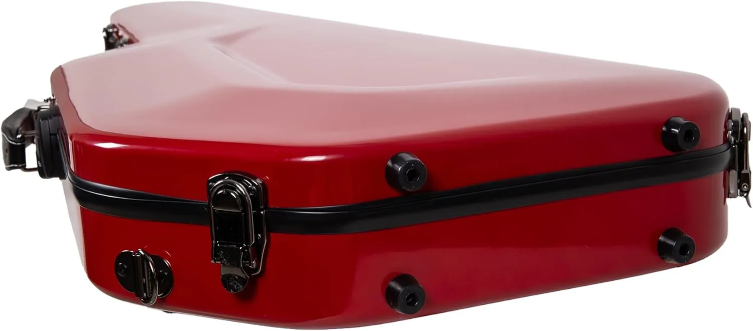Crossrock Fiberglass Guitar Case for Telecaster and Stratocaster Style Electric Guitars, TSA Lock-Red (CRF2020GSTRD)