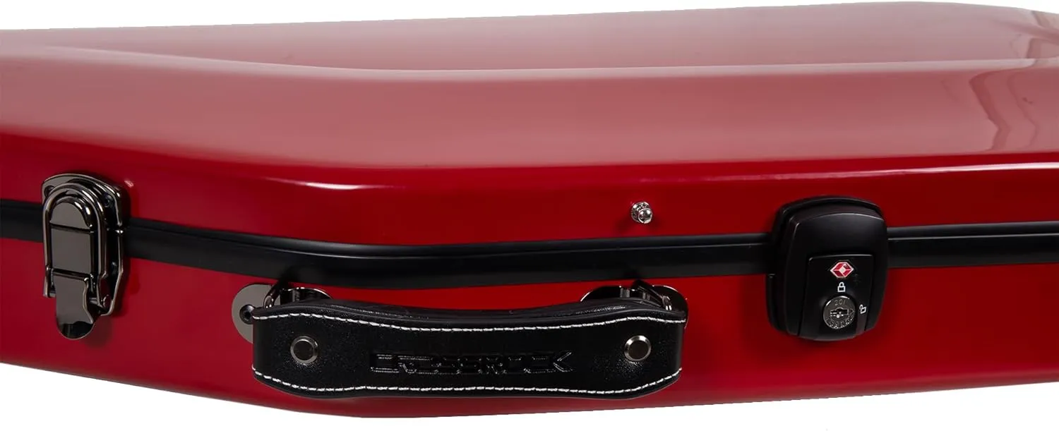 Crossrock Fiberglass Guitar Case for Telecaster and Stratocaster Style Electric Guitars, TSA Lock-Red (CRF2020GSTRD)