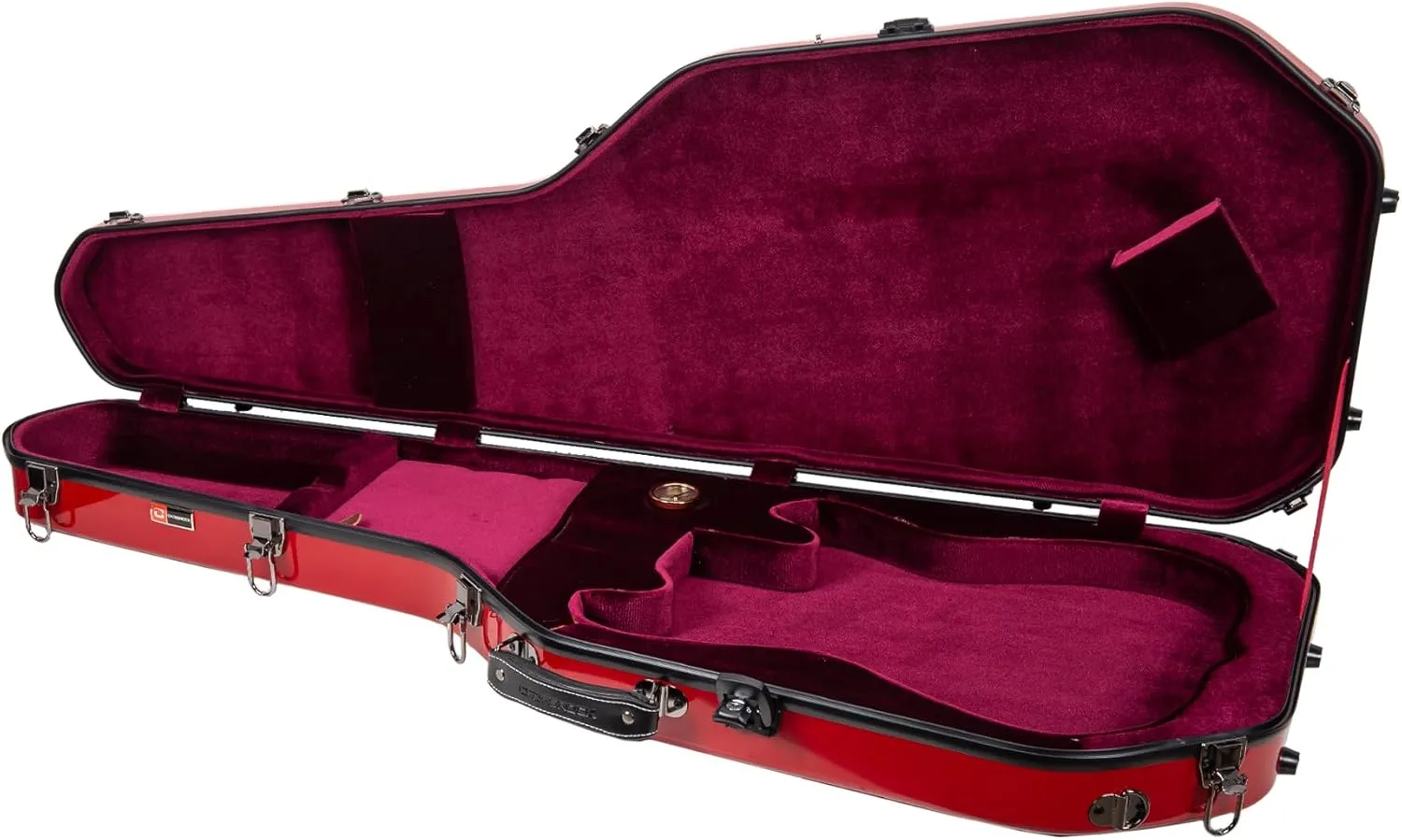 Crossrock Fiberglass Guitar Case for Telecaster and Stratocaster Style Electric Guitars, TSA Lock-Red (CRF2020GSTRD)