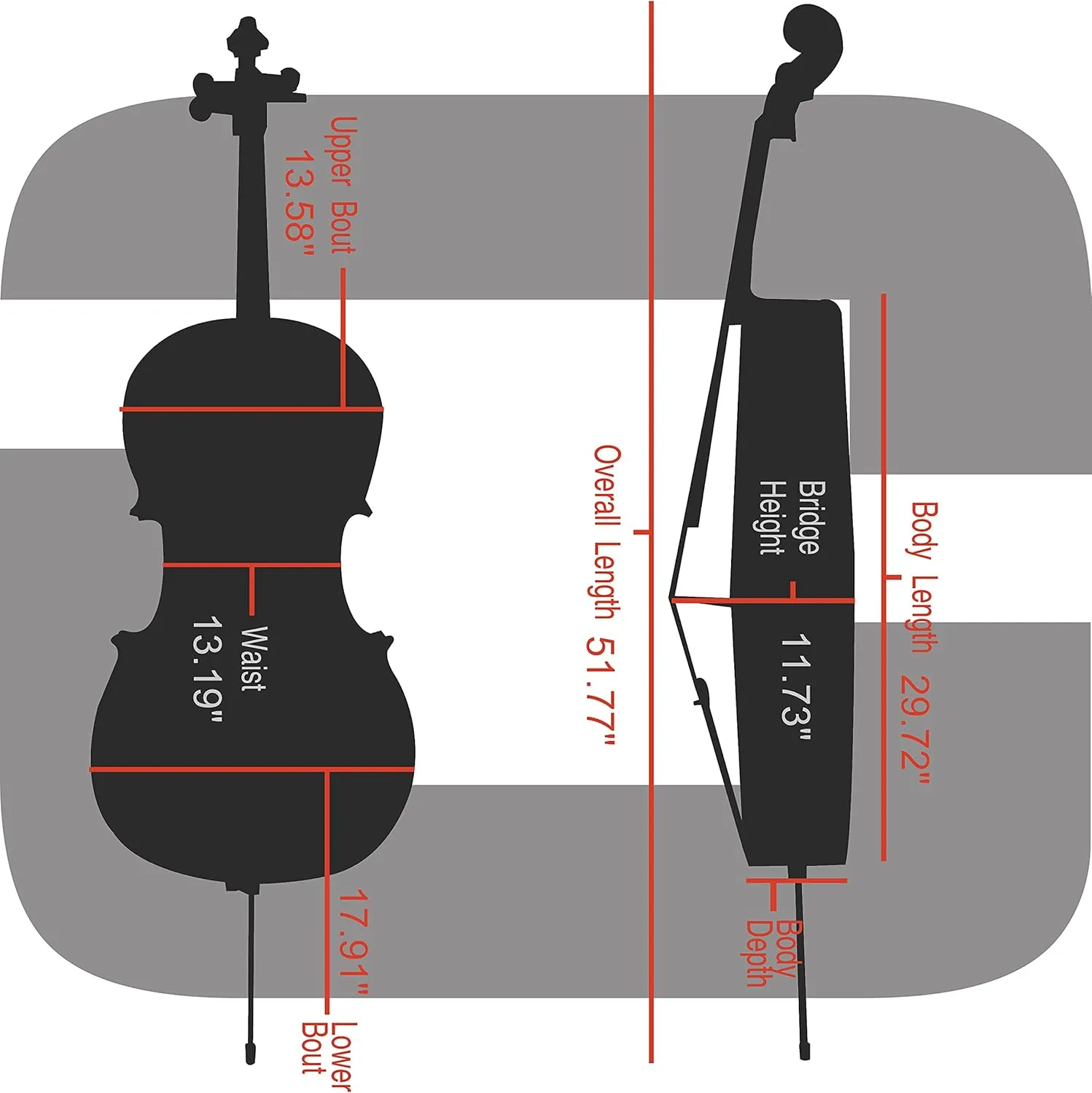 Crossrock Poly Carbon Cello Case for 4/4 Full-Size | Matte Black Finish, Wheels, Lightweight & Durable – Best for School Orchestra & Student Musicians