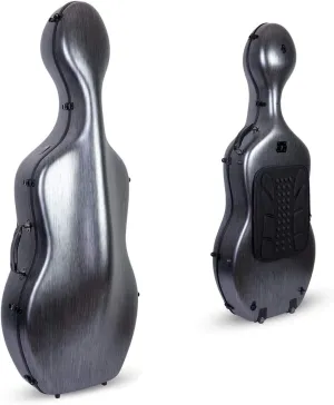 Crossrock Poly Carbon Cello Case for 4/4 Full-Size | Matte Black Finish, Wheels, Lightweight & Durable – Best for School Orchestra & Student Musicians
