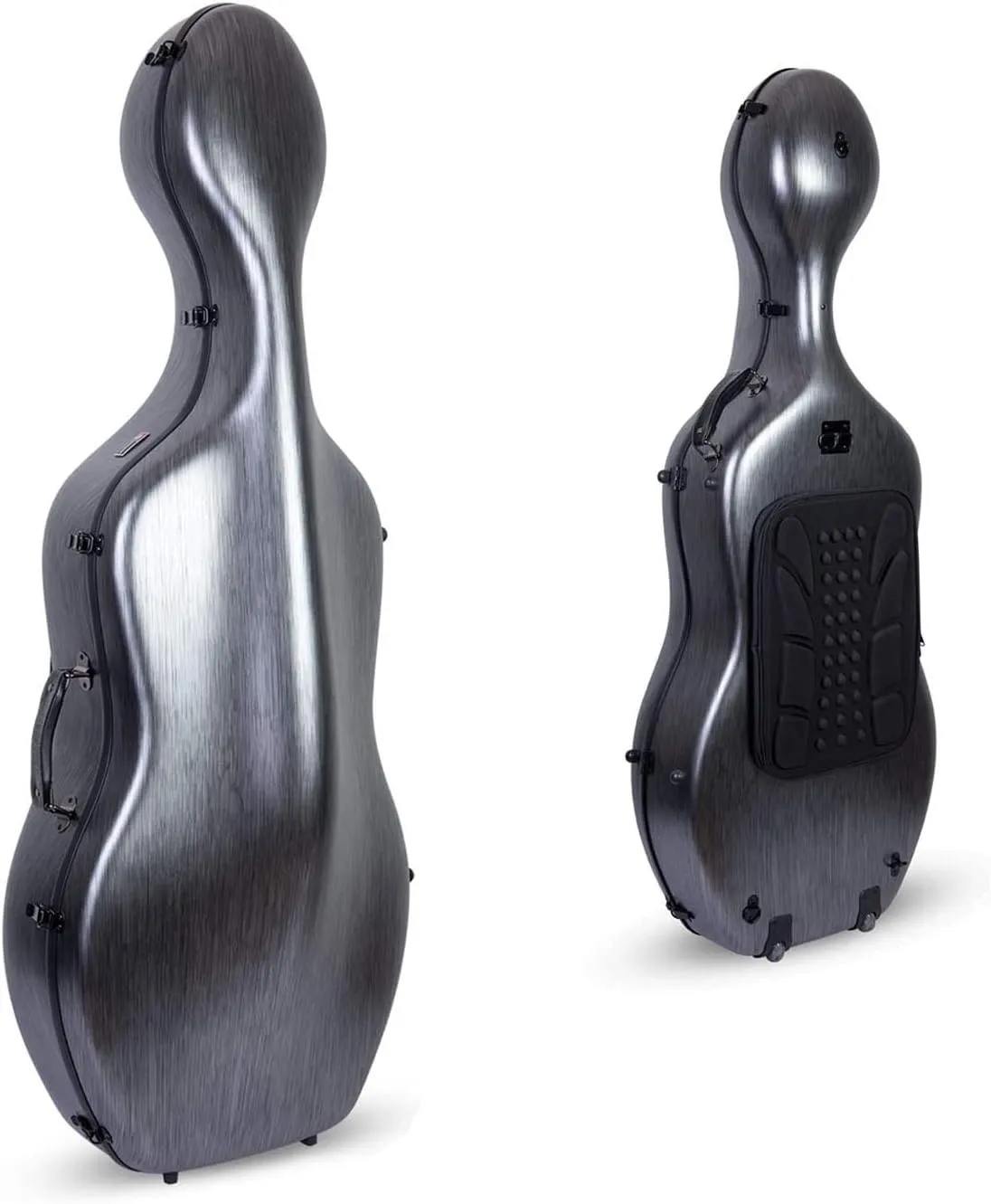 Crossrock Poly Carbon Cello Case for 4/4 Full-Size | Matte Black Finish, Wheels, Lightweight & Durable – Best for School Orchestra & Student Musicians