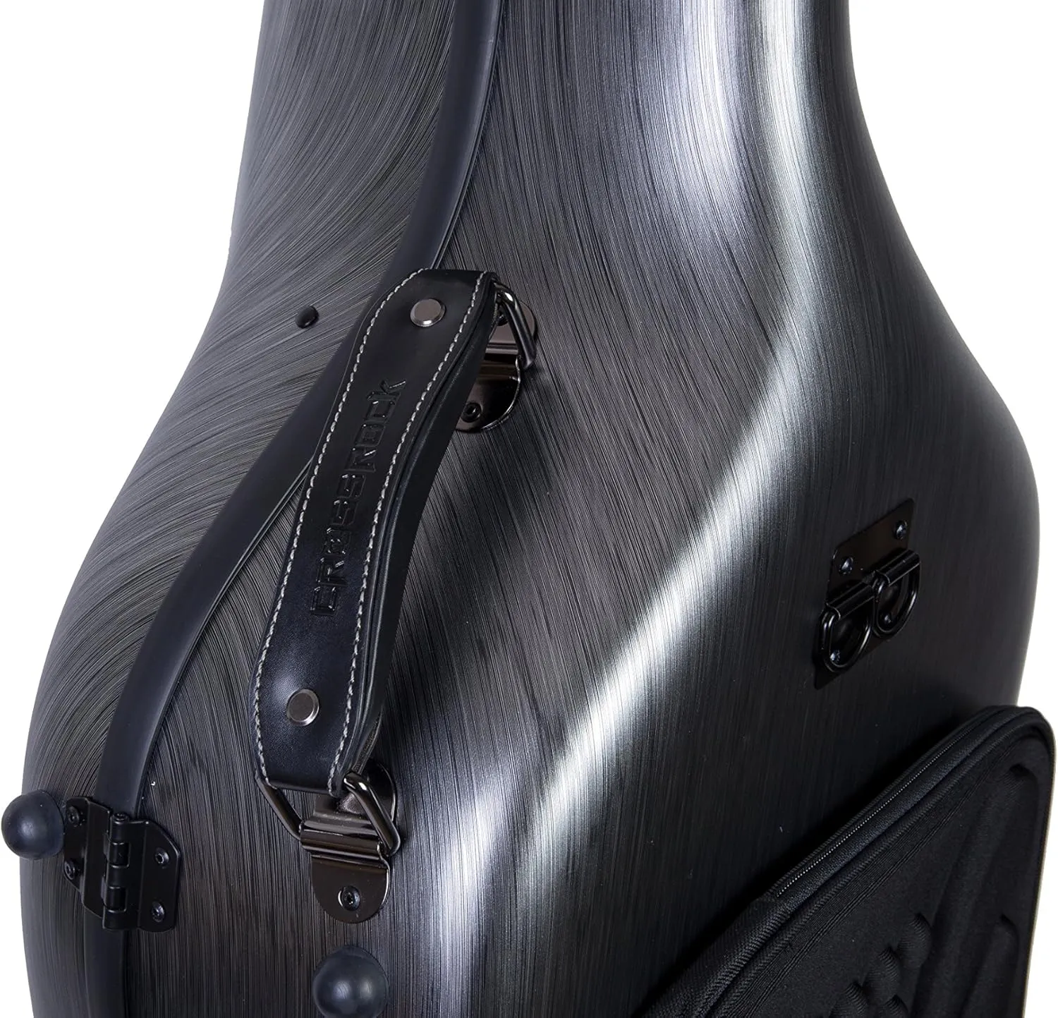 Crossrock Poly Carbon Cello Case for 4/4 Full-Size | Matte Black Finish, Wheels, Lightweight & Durable – Best for School Orchestra & Student Musicians