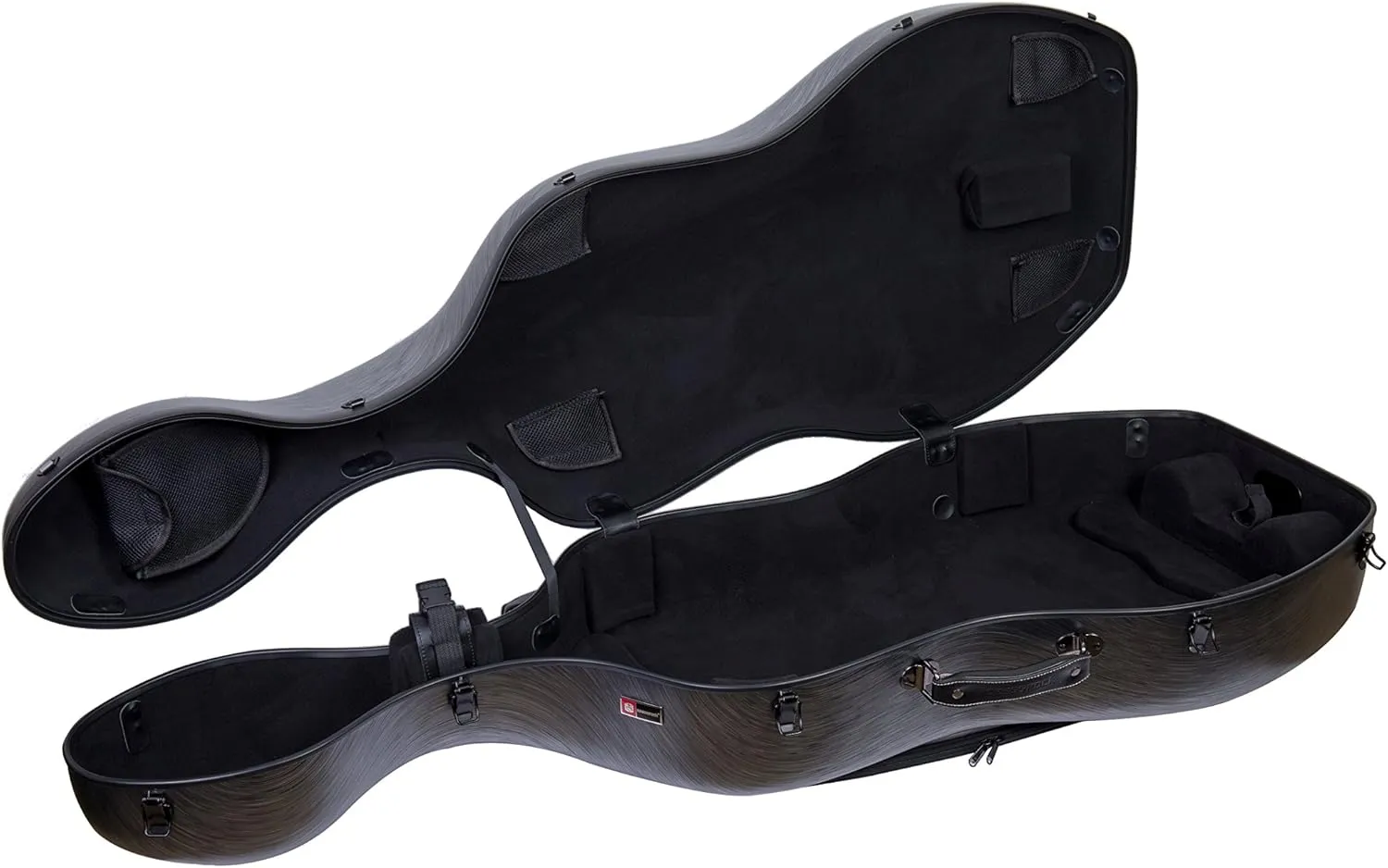 Crossrock Poly Carbon Cello Case for 4/4 Full-Size | Matte Black Finish, Wheels, Lightweight & Durable – Best for School Orchestra & Student Musicians