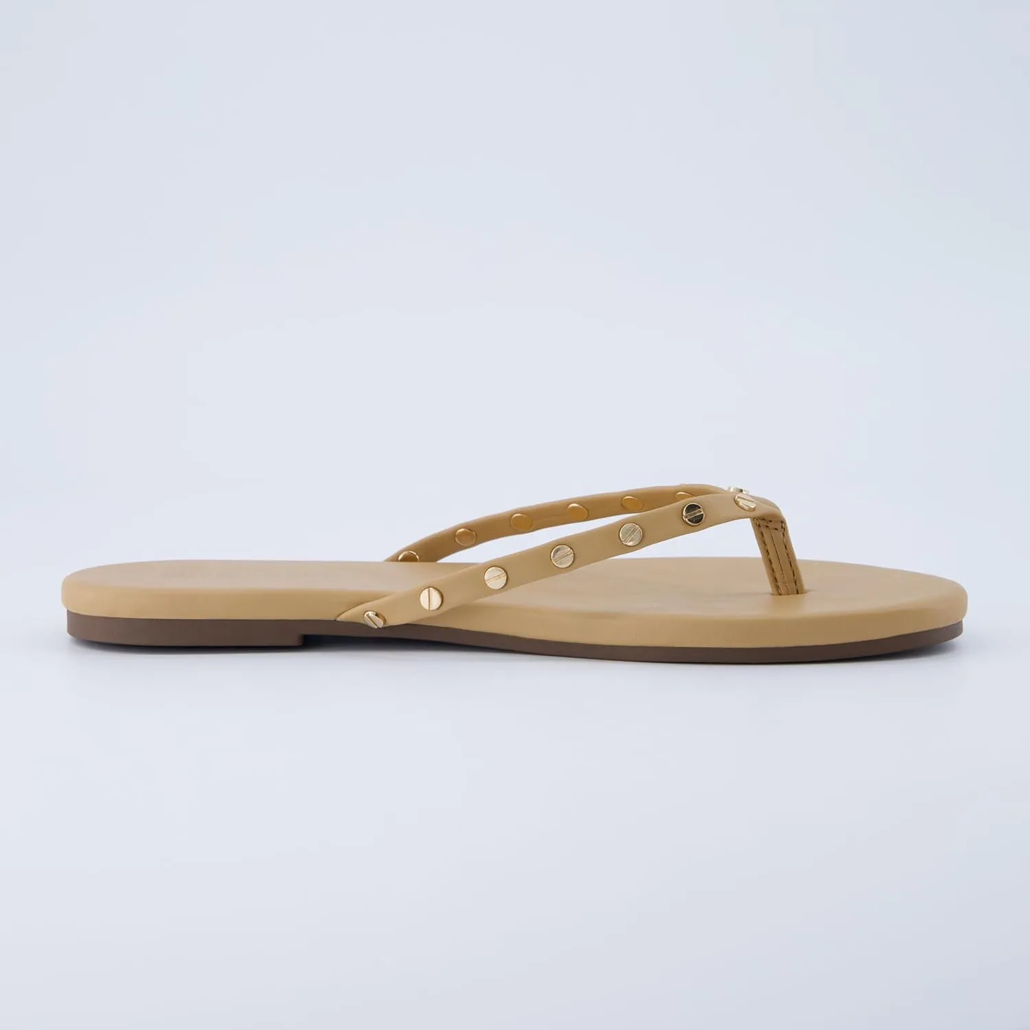 CUSHIONAIRE Confetti Women’s Studded Flip Flop Sandal – Slip-On Thong with Memory Foam & Stylish Rivet Strap