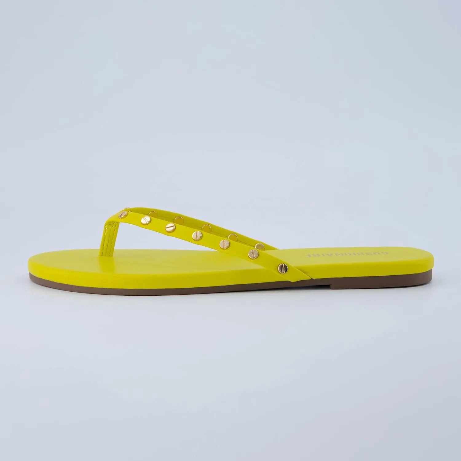 CUSHIONAIRE Confetti Women’s Studded Flip Flop Sandal – Slip-On Thong with Memory Foam & Stylish Rivet Strap