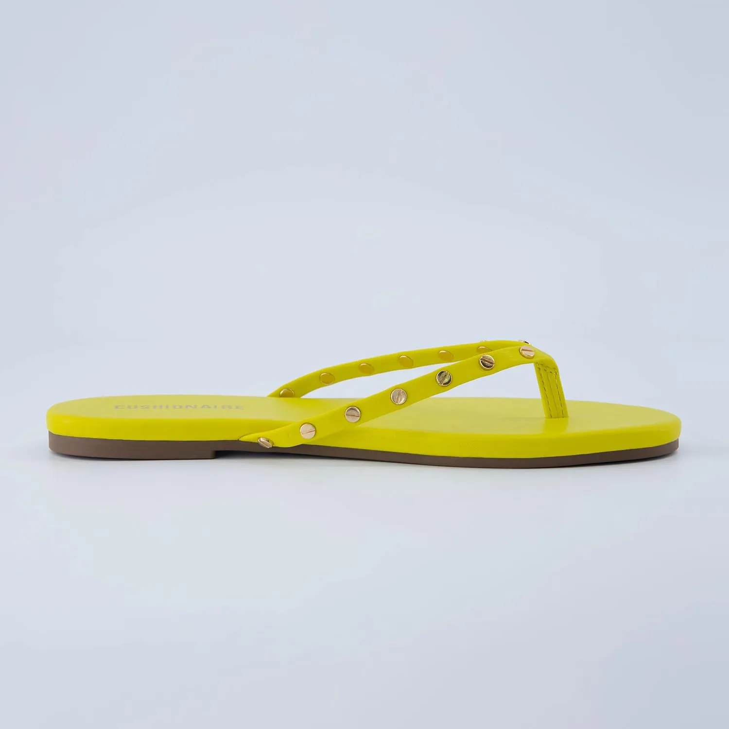CUSHIONAIRE Confetti Women’s Studded Flip Flop Sandal – Slip-On Thong with Memory Foam & Stylish Rivet Strap