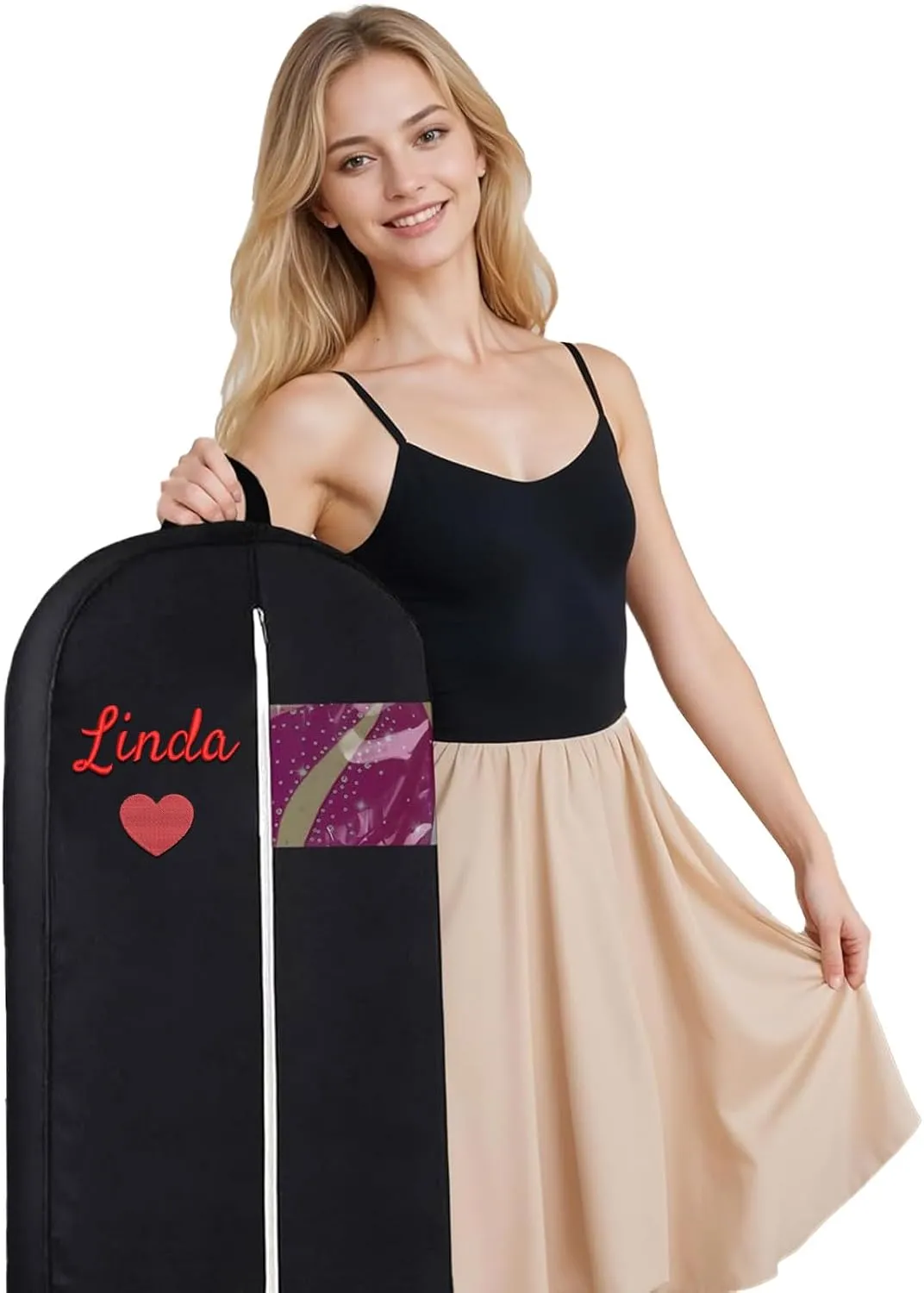Custom Clergy Robe Garment Bags - Black Covers for Church Services Travel Garment Holders for Priest Nun Robes with 2 Carry Handles, Embroidered Name/Text for Suit Dancer Dress Garment Cover