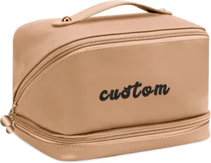 Custom Makeup Bag Personalized Embroidered Cosmetic Bag, Travel Toiletry Bag with Custom Text, Great for Women, Girls, Bridesmaid Gift, Christmas Gift, Birthday Gift