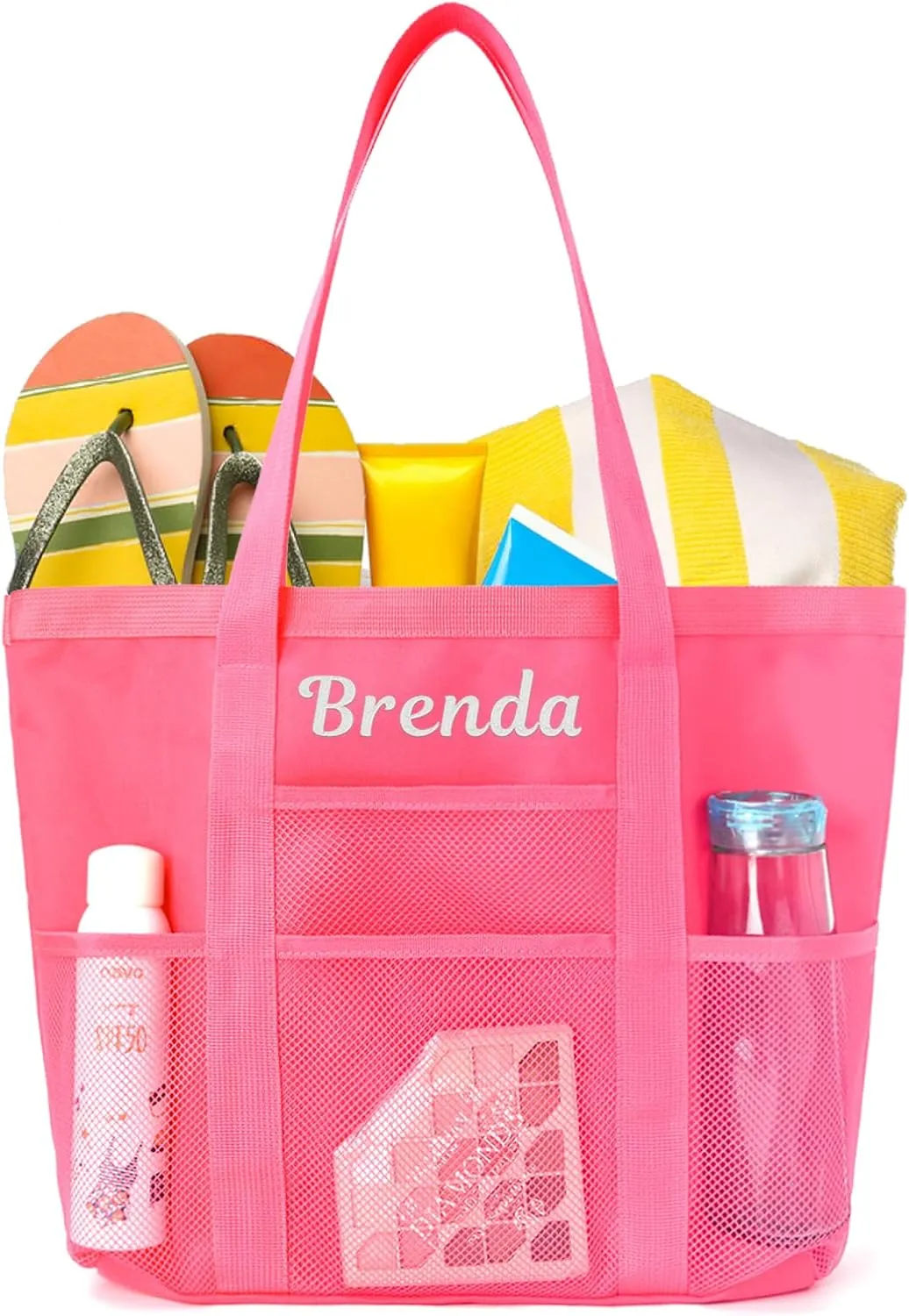 Custom Mesh Beach Bag Embroidered Name,Tote Bag for Women,Girls Pool Tote,Travel tote Bags,Custom Corporate Events