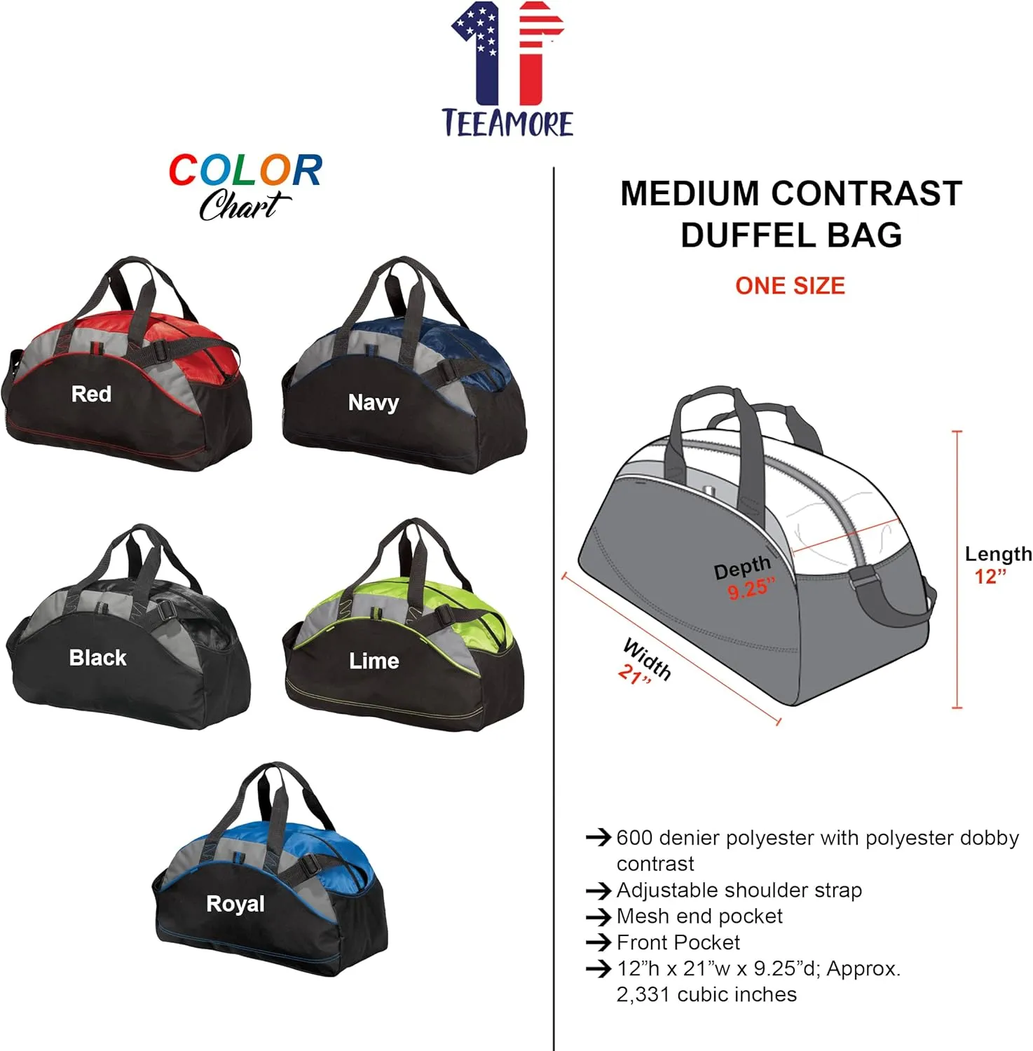Custom Sport Duffel Bag Add Your Embroidered Monogram Medium Contrast Sport Gym Travel Water Resistant Duffel Bag Red