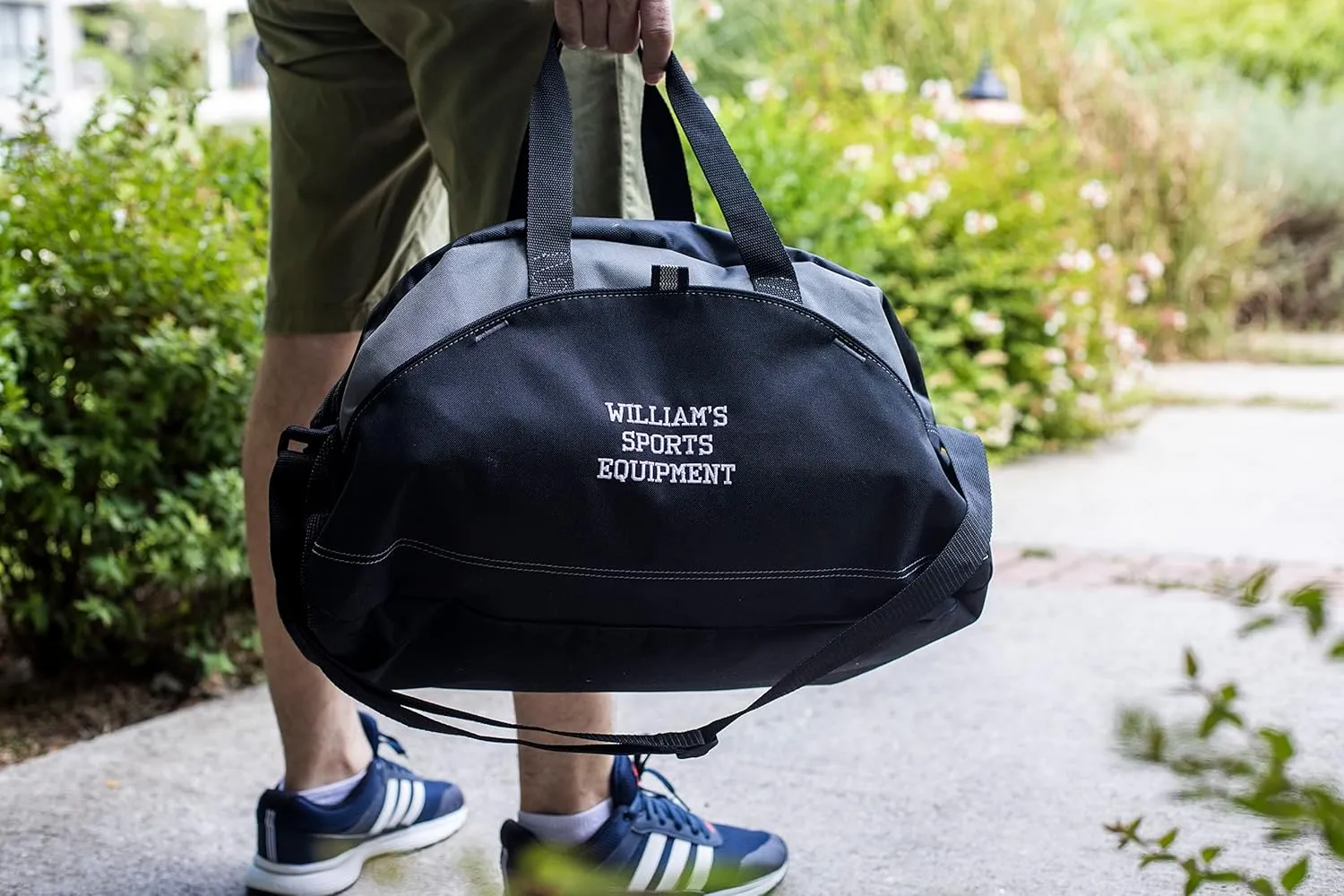 Custom Sport Duffel Bag for Men Women (Active Medium) - Add Your Monogram - Personalized Weekender Bag for Gym, Overnight, Travel