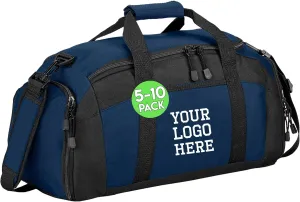 Custom Sport Duffel Bag for Men Women (Gym Bag) 5 or 10 Pack - Add Your Logo - Personalized Weekender Bag for Gym