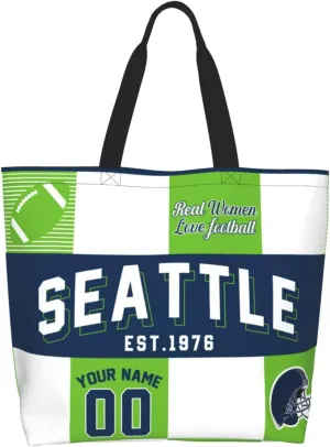 Custom Tote Bags Custom Football Bag Personalized Add Your Name and Number Shoulder Bag Beach Bag For Women Fans Gift
