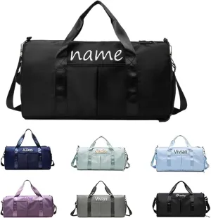 CustomDuffle Bag 10 Colors - Embroidered Name | Custom Bags for Women/Men | Waterproof Gym Bag for Fitness/Travel/Swim