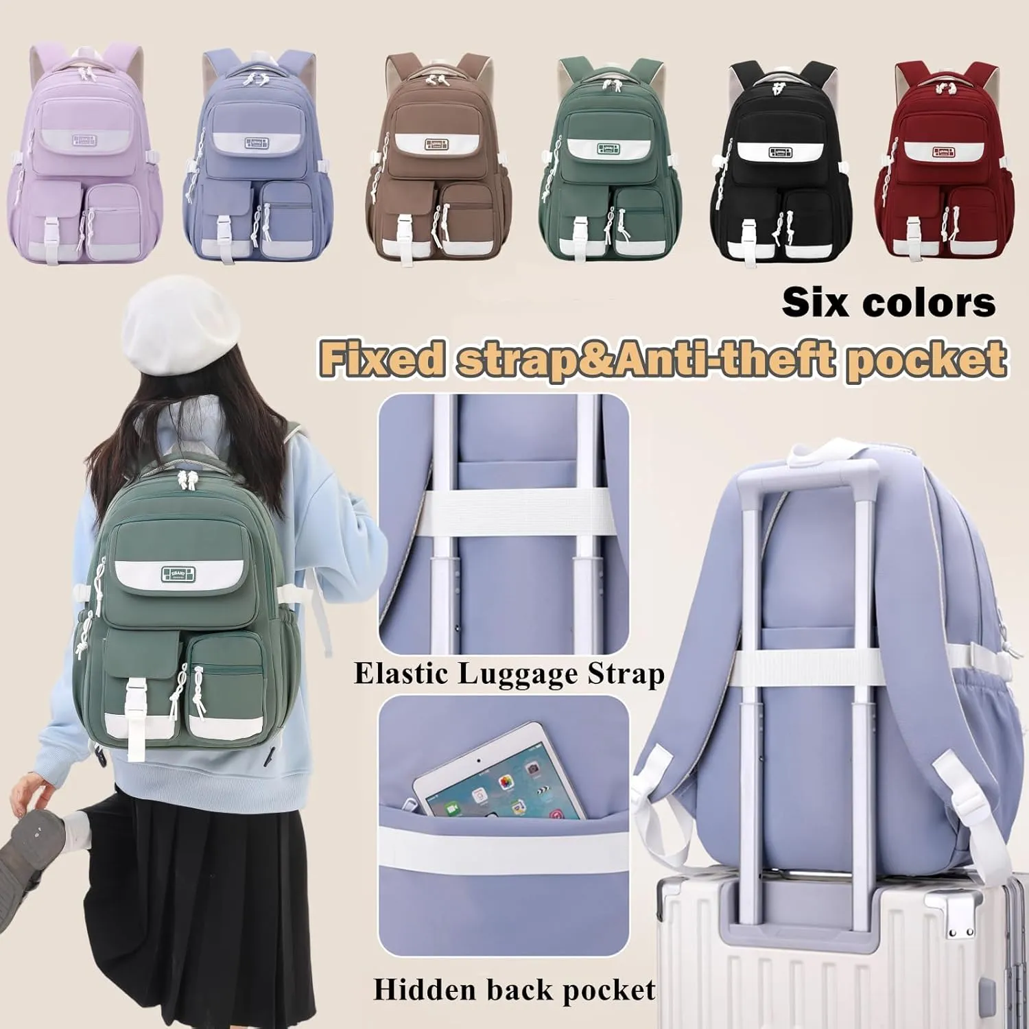 Cute Girls Backpack,Kids School Backpack for Girls Boys,Elementary Middle School Bags Lightweight Bookbag for Teens