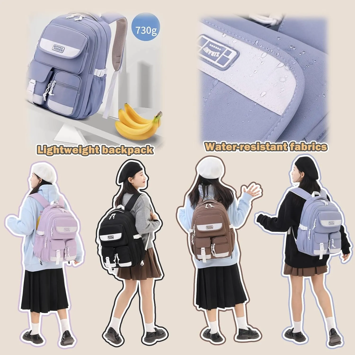 Cute Girls Backpack,Kids School Backpack for Girls Boys,Elementary Middle School Bags Lightweight Bookbag for Teens