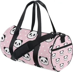 Cute Panda Duffel Bag,Canvas Travel Bag for Gym Sports and Overnight