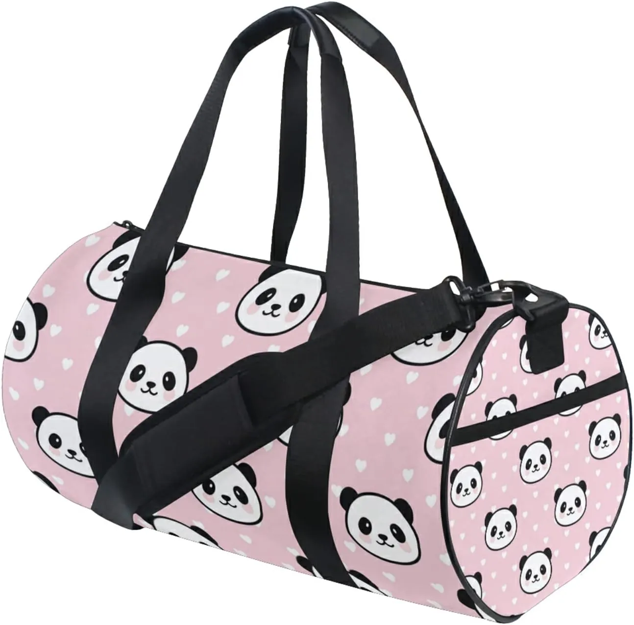 Cute Panda Duffel Bag,Canvas Travel Bag for Gym Sports and Overnight