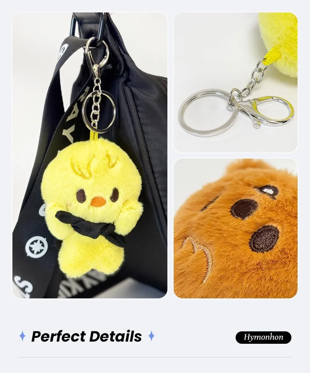 Cute Plush Keychain Soft Stuffed Animal Pendant for Women Backpack Tote Handbag Charm Decor Accessories