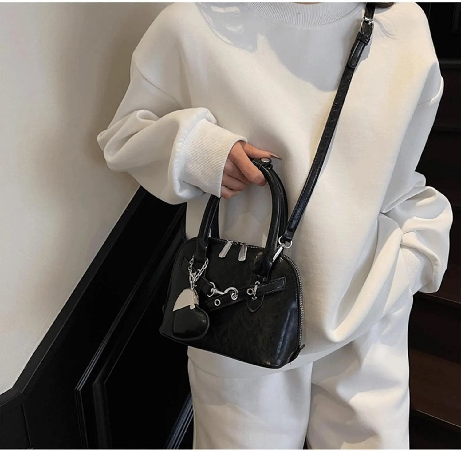 Cute Purse Small Heart Charm Y2K Grunge Bag Mini Purses Retro French Edgy Punk Vintage Handbag