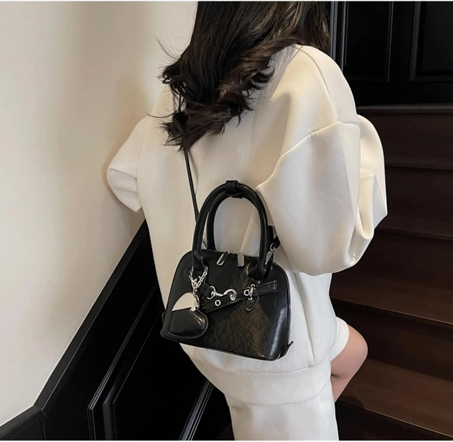 Cute Purse Small Heart Charm Y2K Grunge Bag Mini Purses Retro French Edgy Punk Vintage Handbag