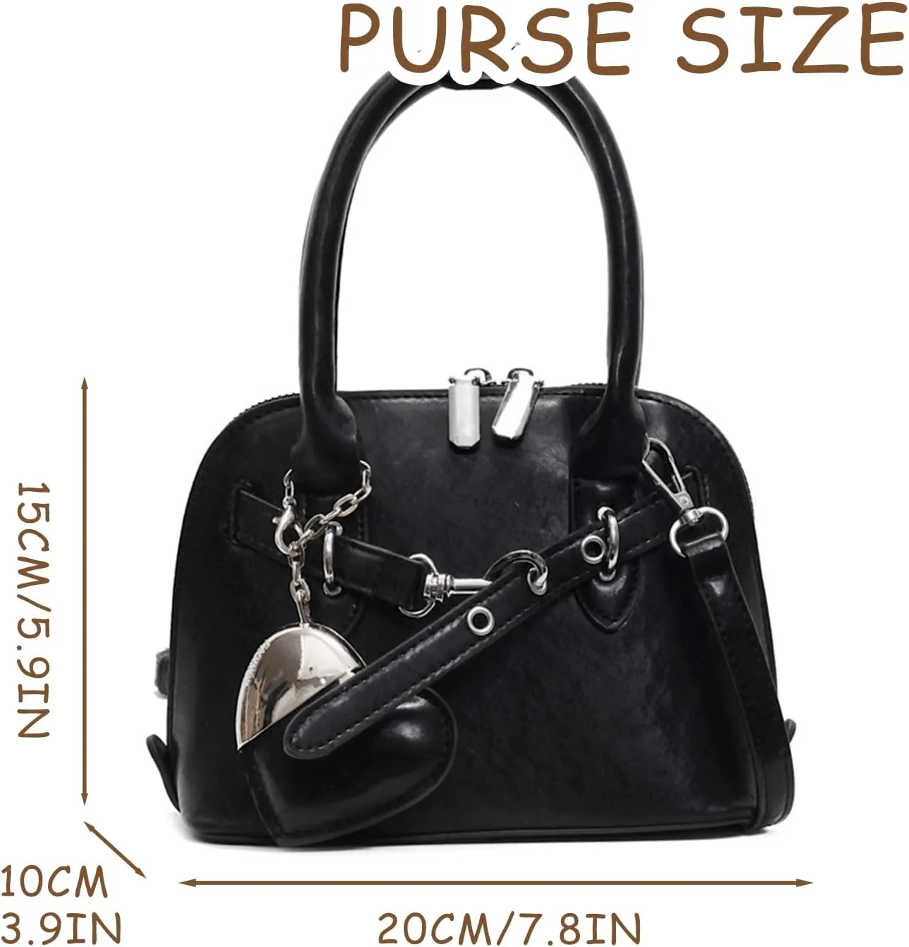 Cute Purse Small Heart Charm Y2K Grunge Bag Mini Purses Retro French Edgy Punk Vintage Handbag