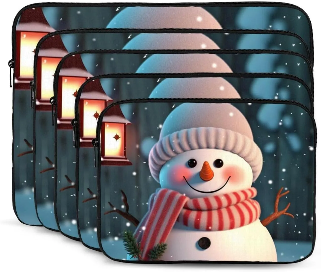 Cute Snowman Laptop Case 12 inch, Shockproof Protective Computer Sleeve Cover Water Resistant Laptop Bag Carrying Tablet Cover Briefcase Handbags Gifts for Men Women