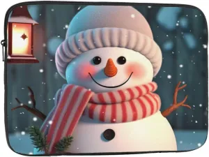 Cute Snowman Laptop Case 12 inch, Shockproof Protective Computer Sleeve Cover Water Resistant Laptop Bag Carrying Tablet Cover Briefcase Handbags Gifts for Men Women